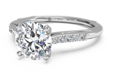 RITANI Solitaire Diamond Modern French-Set Engagement Ring in White Gold