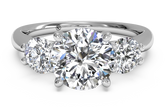 RITANI Three-Stone Diamond Engagement Ring in White Gold