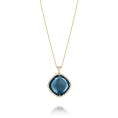 TACORI Pave Cushion Pendant featuring Sky Blue Topaz Over Hematite