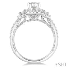 5/8 Ctw Diamond Semi-Mount Engagement Ring in 14K White Gold