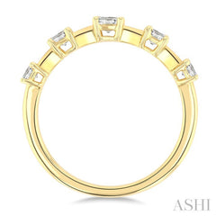 3/4 Ctw Emerald Cut Diamond Half Eternity 5-Stone Fashion Band in 14K Yellow Gold
