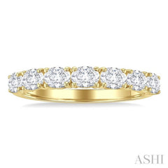 1 Ctw East-West Oval Cut Diamond Fashion Band in 14K Yellow Gold