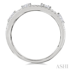 5/8 Ctw 4-Stone Mixed Shape Diamond Wide Fashion Band in 14K White Gold