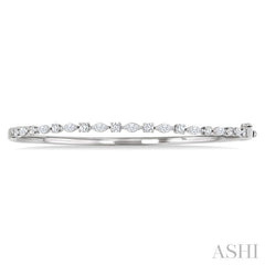 1 Ctw Marquise and Round Cut Diamond Fashion Bangle in 14K White Gold
