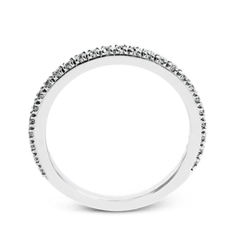 This beautiful 18k white gold wedding set contains a stunning .75 ctw of white round brilliant diamonds.