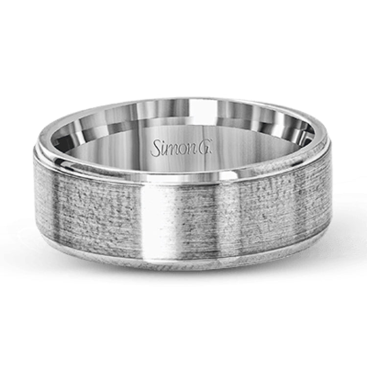 This classically styled men's wedding band features a brushed finished outside and a minimal, solid design that is perfect for everyday wear.