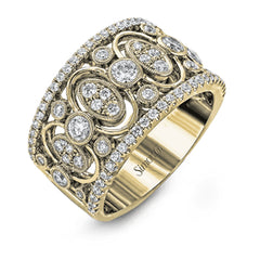 Delicate yet sophisticated, this stunning white gold ring is set with .75ctw round cut white diamonds highlighted by .27 ctw round cut white diamonds.