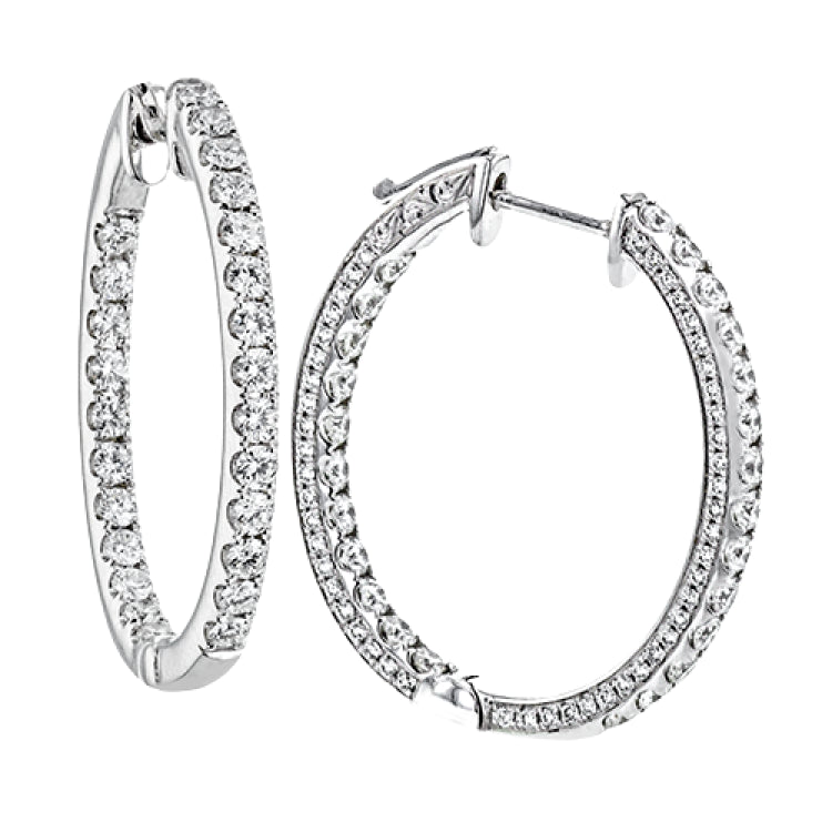 You can't go wrong with classic hoop earrings, especially these ones with diamonds inside and out that will sparkle in all directions.