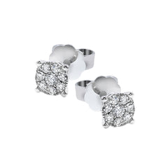 These darling 18k white gold stud earrings are a perfect choice on any day, with .25 ctw of white round brilliant diamonds.