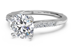 RITANI Solitaire Diamond Modern French-Set Engagement Ring in White Gold
