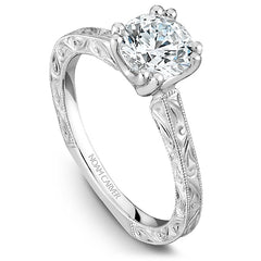 Design Engraved Solitaire Engagement Ring