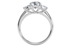 RITANI Three-Stone Diamond Engagement Ring in White Gold