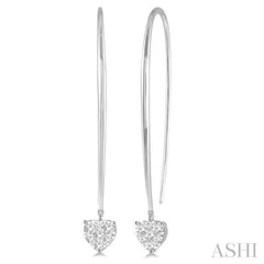 1/2 Ctw Heart Shape Lovebright Round Cut Diamond Earring in 14K White Gold