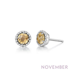 Sterling silver color stone earring