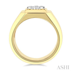 1/2 Ctw Lovebright Two-Tone Round Cut Diamond Men's Ring in 10K Yellow and White Gold