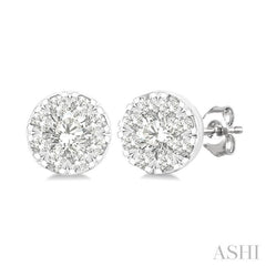 1/6 Ctw Lovebright Petite Round Shape Round Cut Diamond Fashion Stud Earring in 10K White Gold