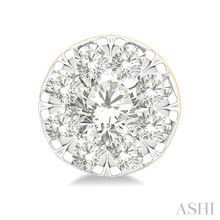 1/6 Ctw Lovebright Petite Round Shape Round Cut Diamond Fashion Stud Earring in 10K Yellow Gold