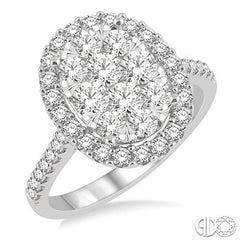 Lovebright Oval Diamond Halo Engagement Ring