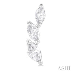 1/3 Ctw Graduated Marquise Cut Diamond Fashion Ear Climbers in 14K White Gold