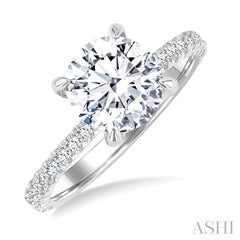 5/8 Ctw Round Shape Semi-Mount Diamond Engagement Ring in 14K White Gold