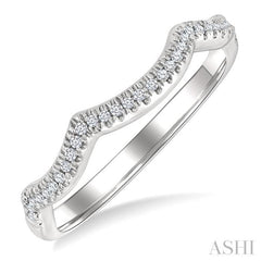 1/10 Ctw Triple Arch Round Cut Diamond Wedding Band in 14K White Gold