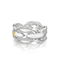 TACORI Sterling Silver and 18 Karat Gold Bold Crescent Links Ring