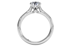 RITANI Solitaire Diamond Modern French-Set Engagement Ring in White Gold