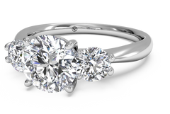 RITANI Three-Stone Diamond Engagement Ring in White Gold