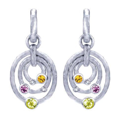 Sterling silver color stone earring
