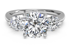 RITANI Three-Stone Diamond Engagement Ring in White Gold