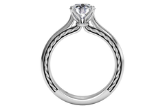 RITANI Solitaire Diamond Braided Engagement Ring in White Gold